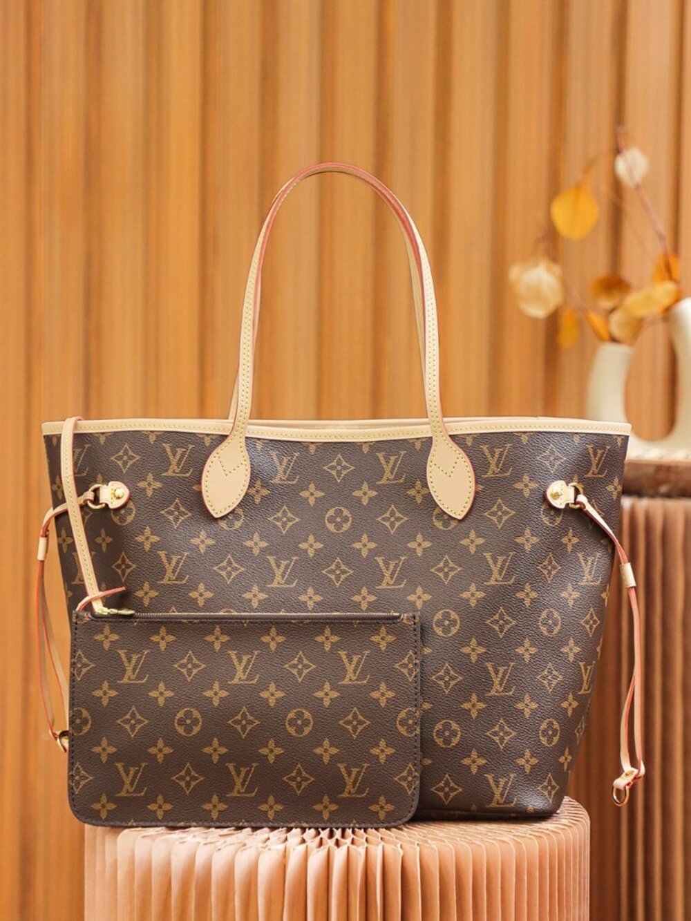 🌹Louis Vuitton Neverfull MM Monogram Beige